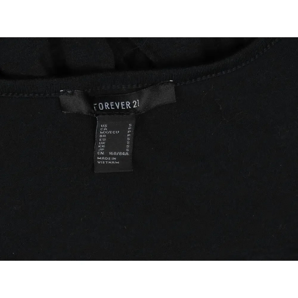 FOREVER 21 Chic Black Skater Dress Puff Sleeve S - Picture 5 of 5